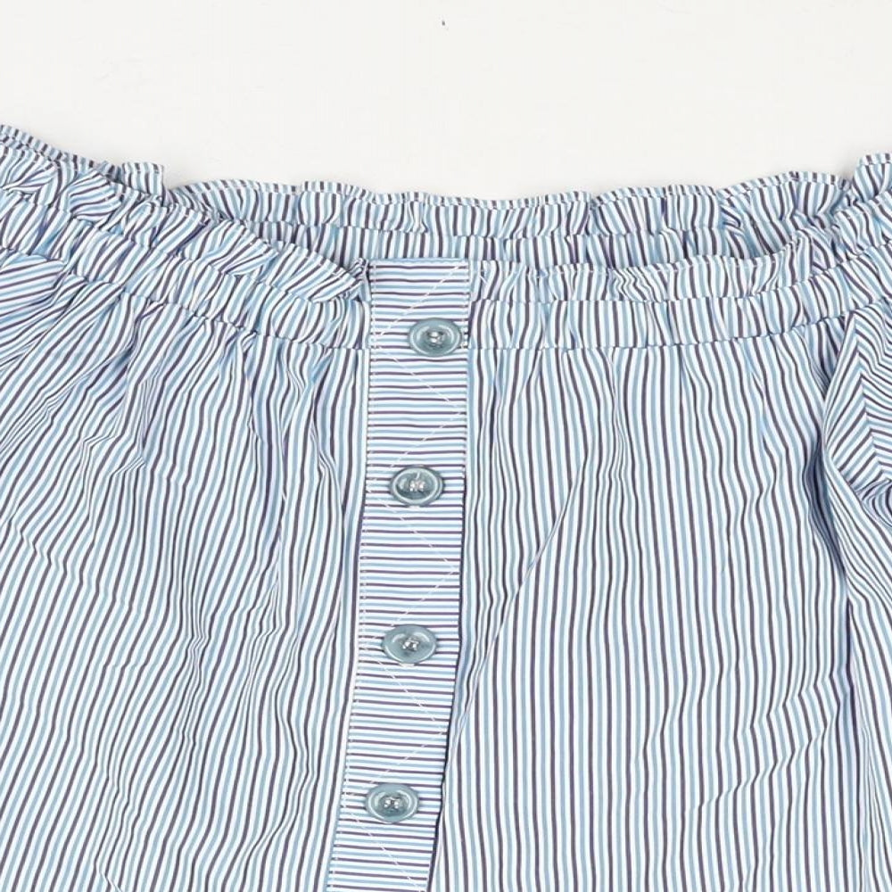 Womens UK Size 6 Missguided Blue Basic Blouse