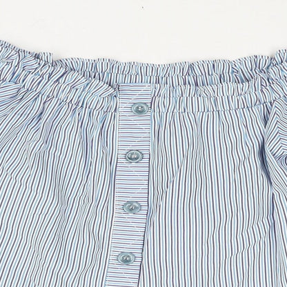 Womens UK Size 6 Missguided Blue Basic Blouse
