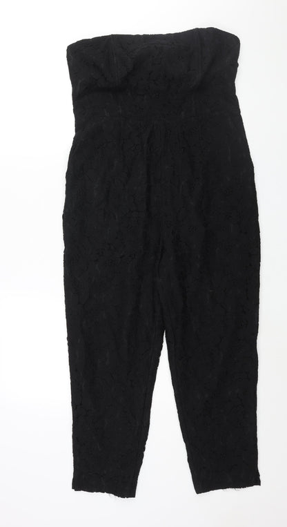 NEXT Womens Black Nylon Jumpsuit One-Piece Size 14 L23 in Zip