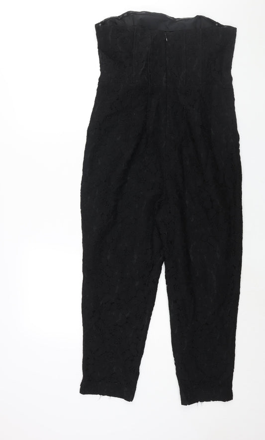 NEXT Womens Black Nylon Jumpsuit One-Piece Size 14 L23 in Zip