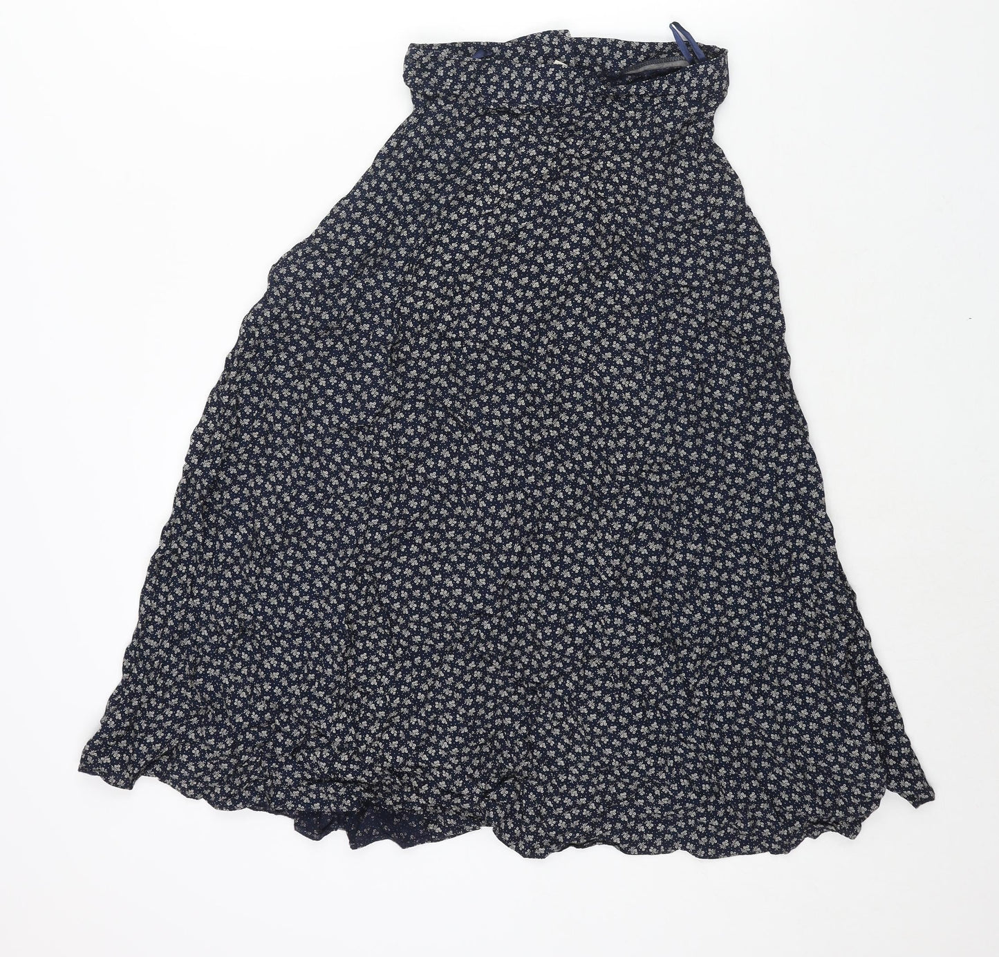 Principles Womens Blue Geometric Polyester Flare Skirt Size 24 in Button