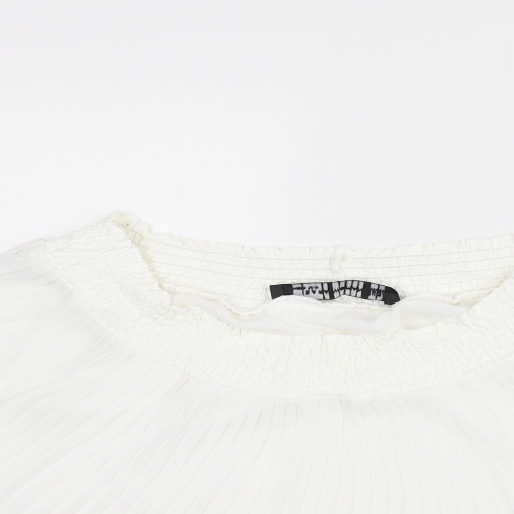 Womens UK Size M Zara White Basic Blouse