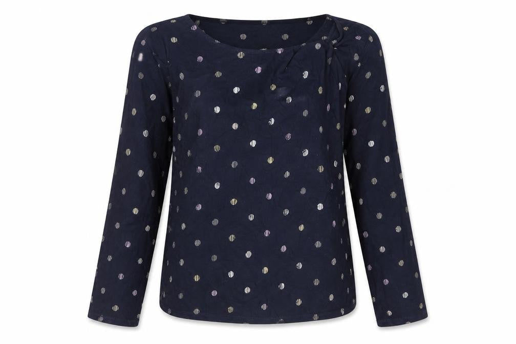 Womens UK Size 14 Classic Blue Basic Blouse