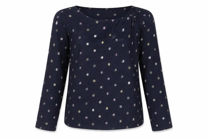Womens UK Size 14 Classic Blue Basic Blouse