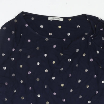 Womens UK Size 14 Classic Blue Basic Blouse