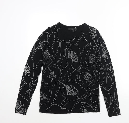 Womens UK Size 8 NEXT Black Pullover Jumper
