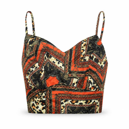 Womens UK Size 14 New Look Multicoloured Cropped Blouse