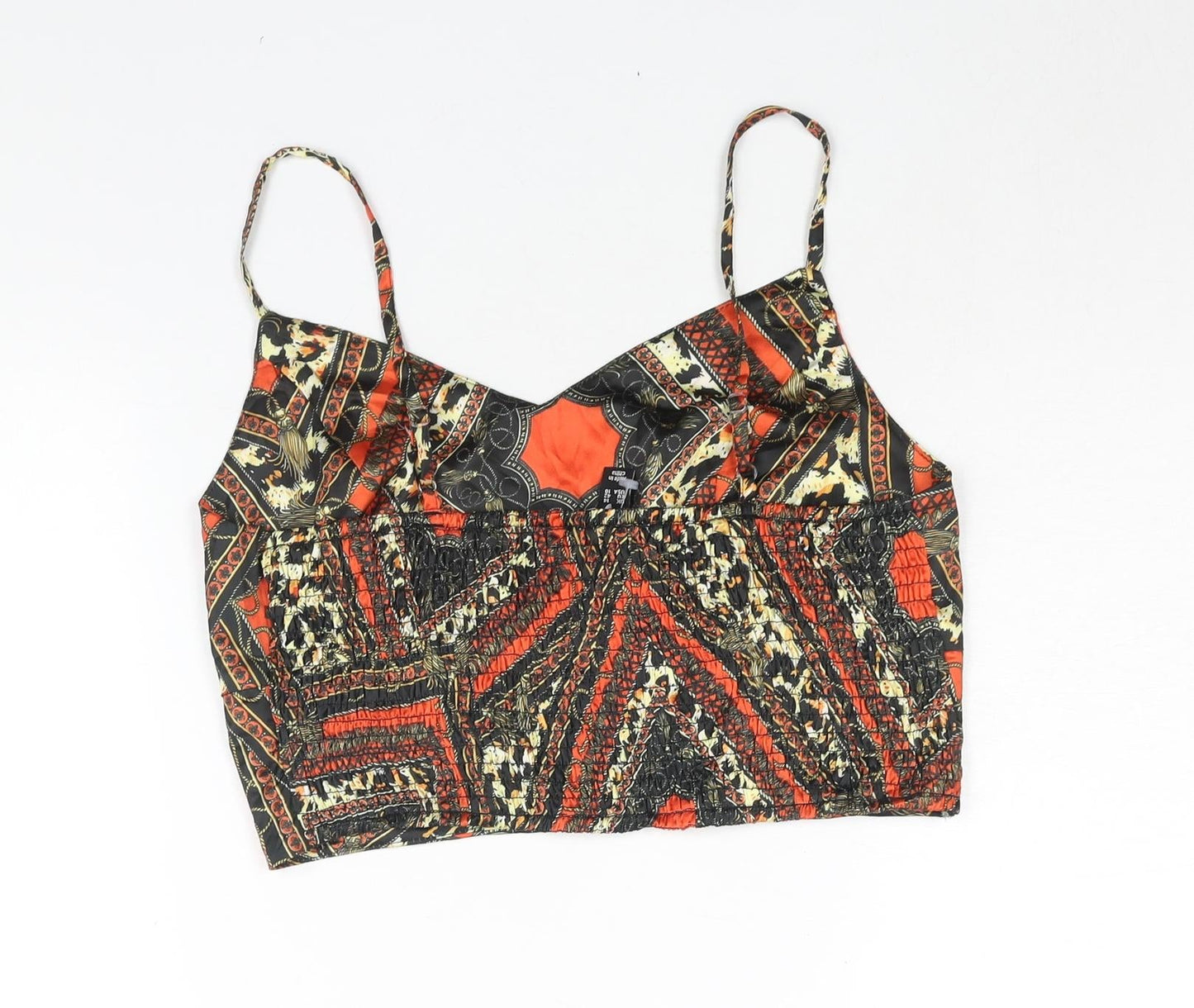 Womens UK Size 14 New Look Multicoloured Cropped Blouse