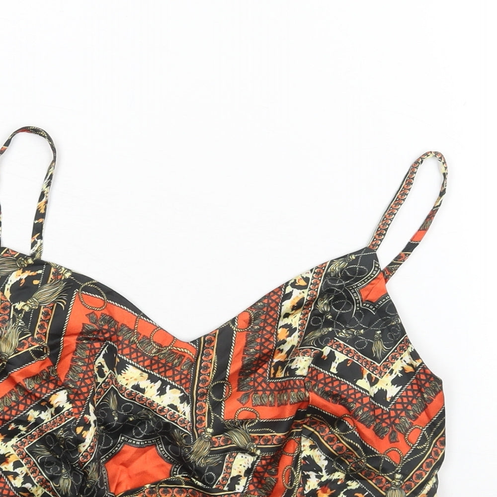 Womens UK Size 14 New Look Multicoloured Cropped Blouse
