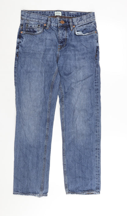 Mens UK Size 30 in River Island Regular Fit Straight Blue Jeans