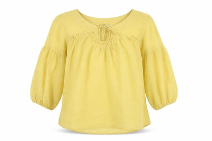 Womens UK Size 12 New Look Yellow Basic Blouse