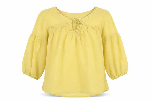 Womens UK Size 12 New Look Yellow Basic Blouse