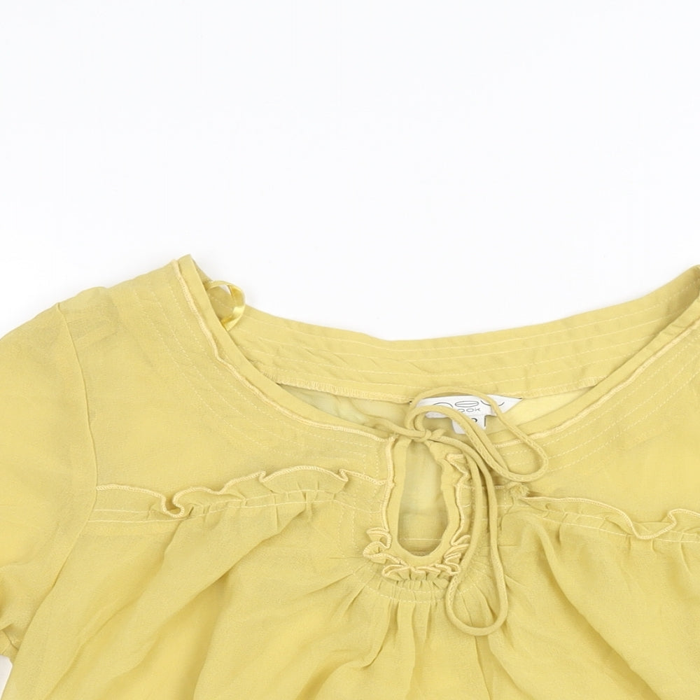 Womens UK Size 12 New Look Yellow Basic Blouse