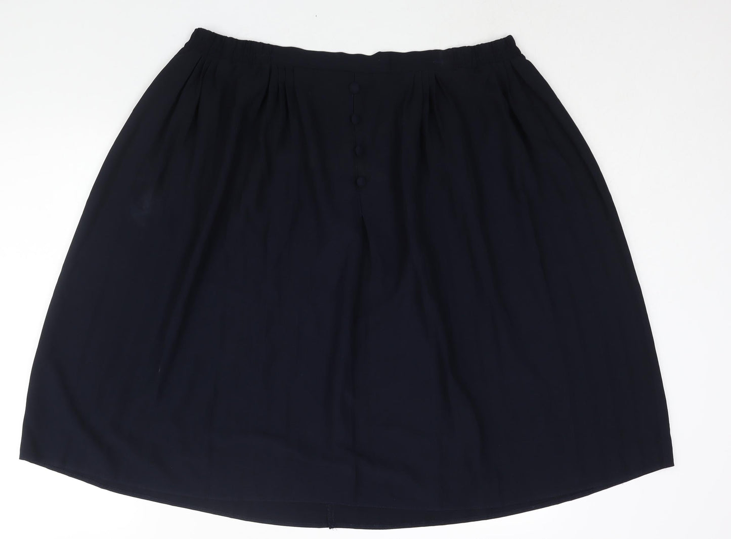 Bonmarché Womens Blue Polyester Pleated Skirt Size 18 - Button Detail
