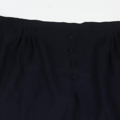 Bonmarché Womens Blue Polyester Pleated Skirt Size 18 - Button Detail