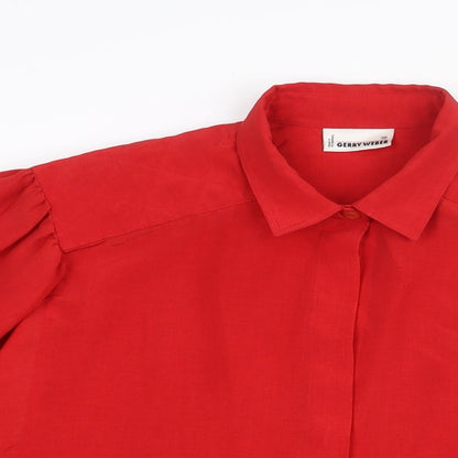 Womens UK Size 10 Gerry Weber Red Basic Button-Up