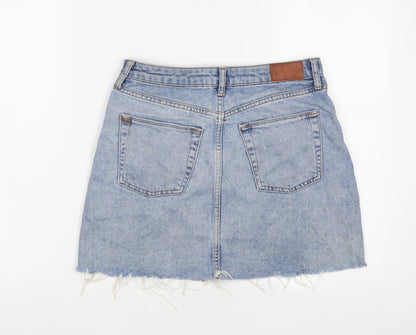 BDG Womens Blue Cotton A-Line Skirt Size S Zip
