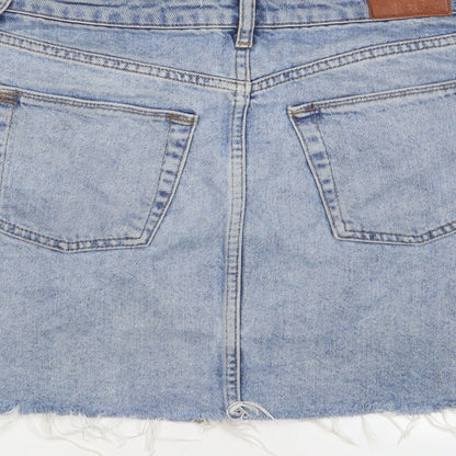 BDG Womens Blue Cotton A-Line Skirt Size S Zip