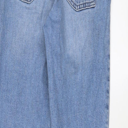ASOS Womens Blue Cotton Straight Jeans Size 28 in L30 in Regular Zip
