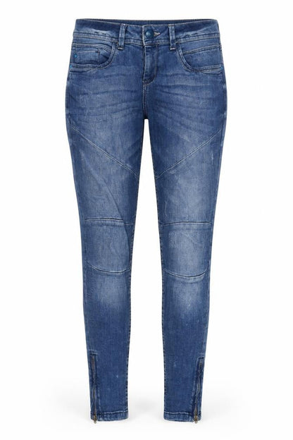 Denim & Co. Womens Blue Cotton Skinny Jeans Size 10 L29 in Regular Zip - Ankle Zips