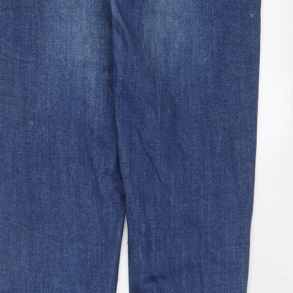 Denim & Co. Womens Blue Cotton Skinny Jeans Size 10 L29 in Regular Zip - Ankle Zips