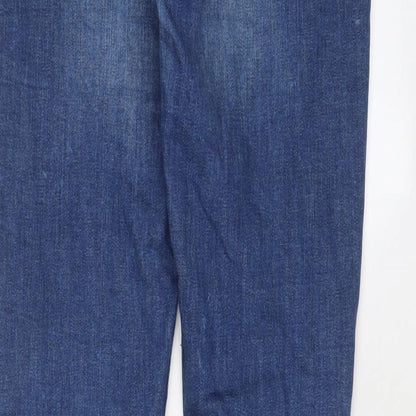 Denim & Co. Womens Blue Cotton Skinny Jeans Size 10 L29 in Regular Zip - Ankle Zips