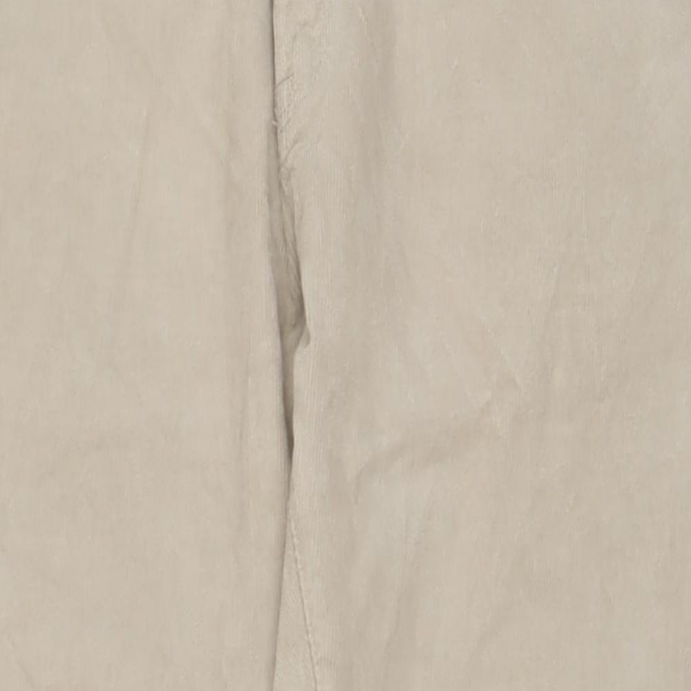 Marks and Spencer Mens Beige Cotton Trousers Size 40 in L33 in Slim Zip - Long Leg