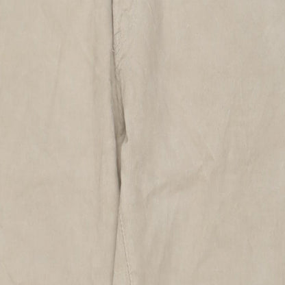 Marks and Spencer Mens Beige Cotton Trousers Size 40 in L33 in Slim Zip - Long Leg