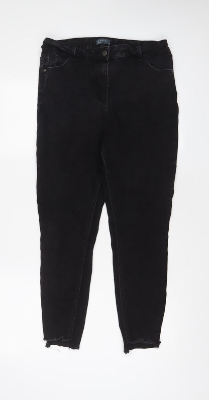 Womens UK Size 16 Papaya Regular Fit Skinny Black Jeans