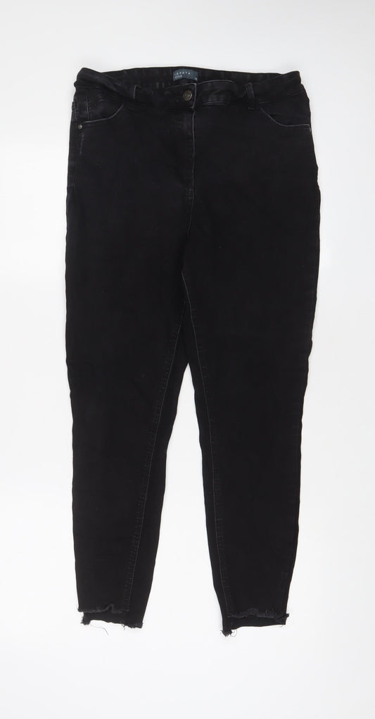 Womens UK Size 16 Papaya Regular Fit Skinny Black Jeans