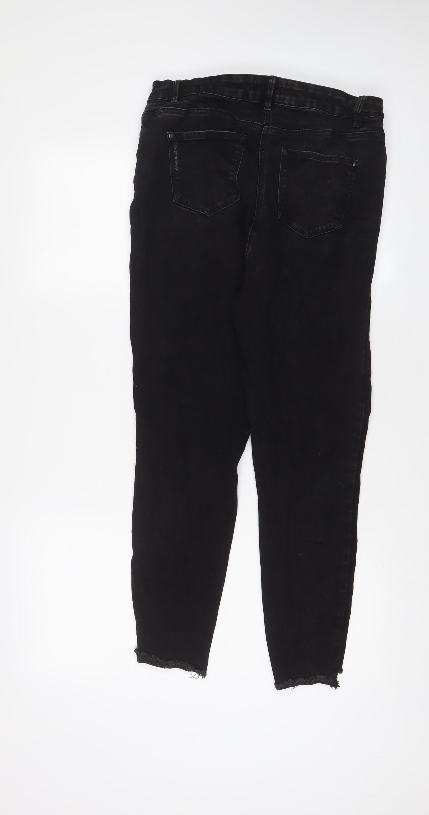 Womens UK Size 16 Papaya Regular Fit Skinny Black Jeans
