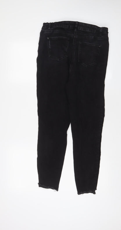 Womens UK Size 16 Papaya Regular Fit Skinny Black Jeans