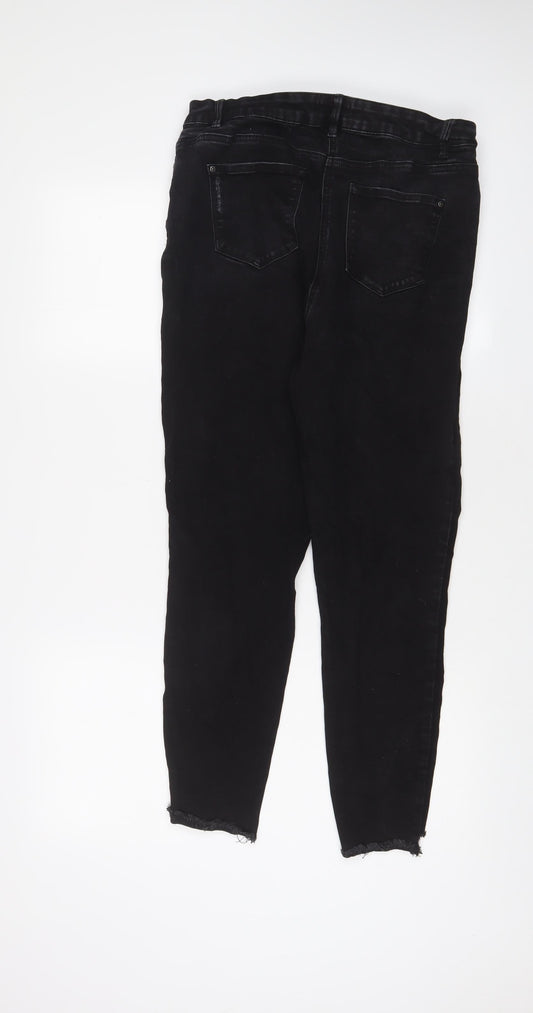 Womens UK Size 16 Papaya Regular Fit Skinny Black Jeans