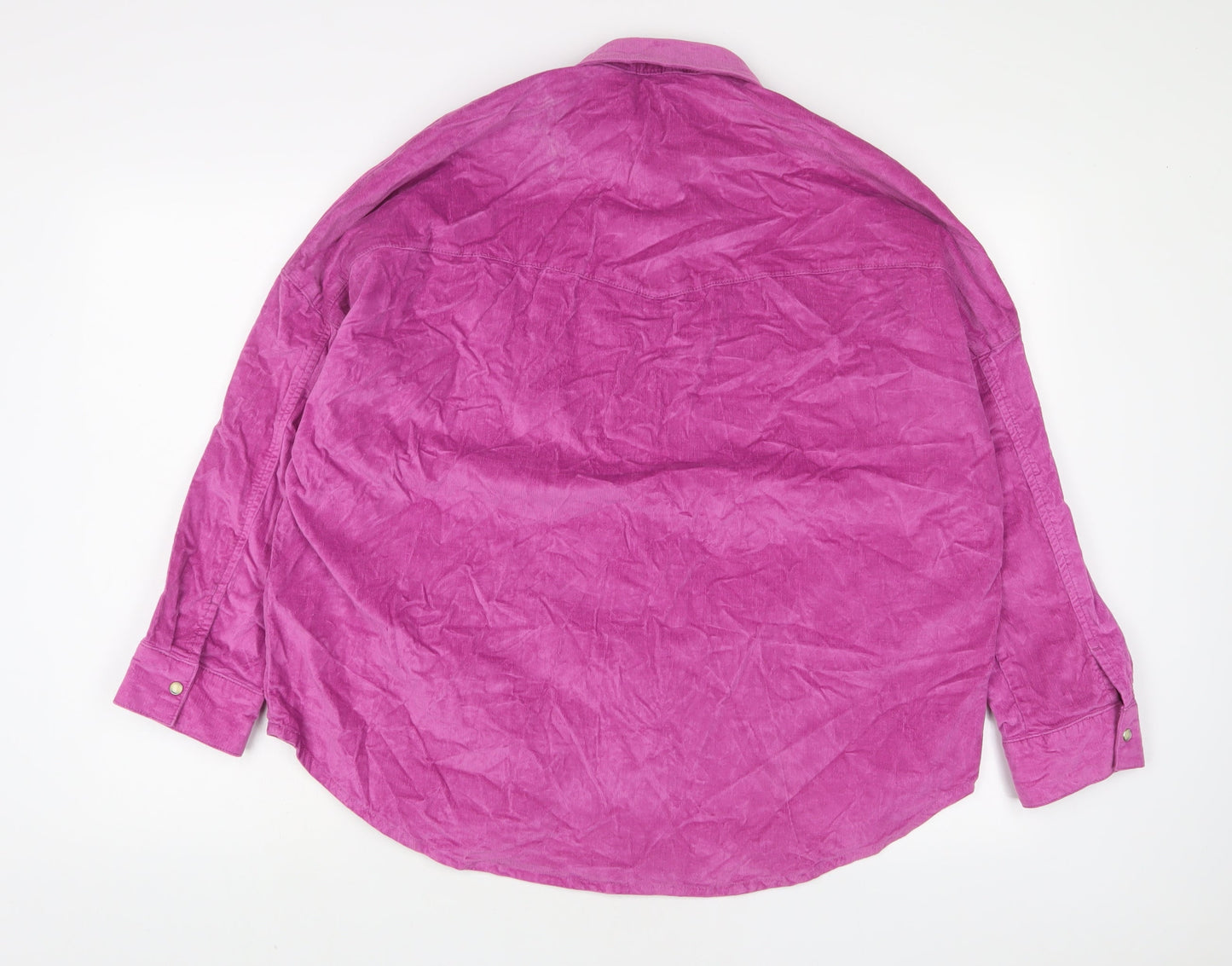 French Connection Womens Purple Cotton Basic Button-Up Size 10 Collared