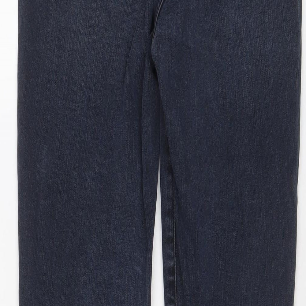 NEXT Womens Blue Cotton Skinny Jeans Size 12 L26 in Regular Zip