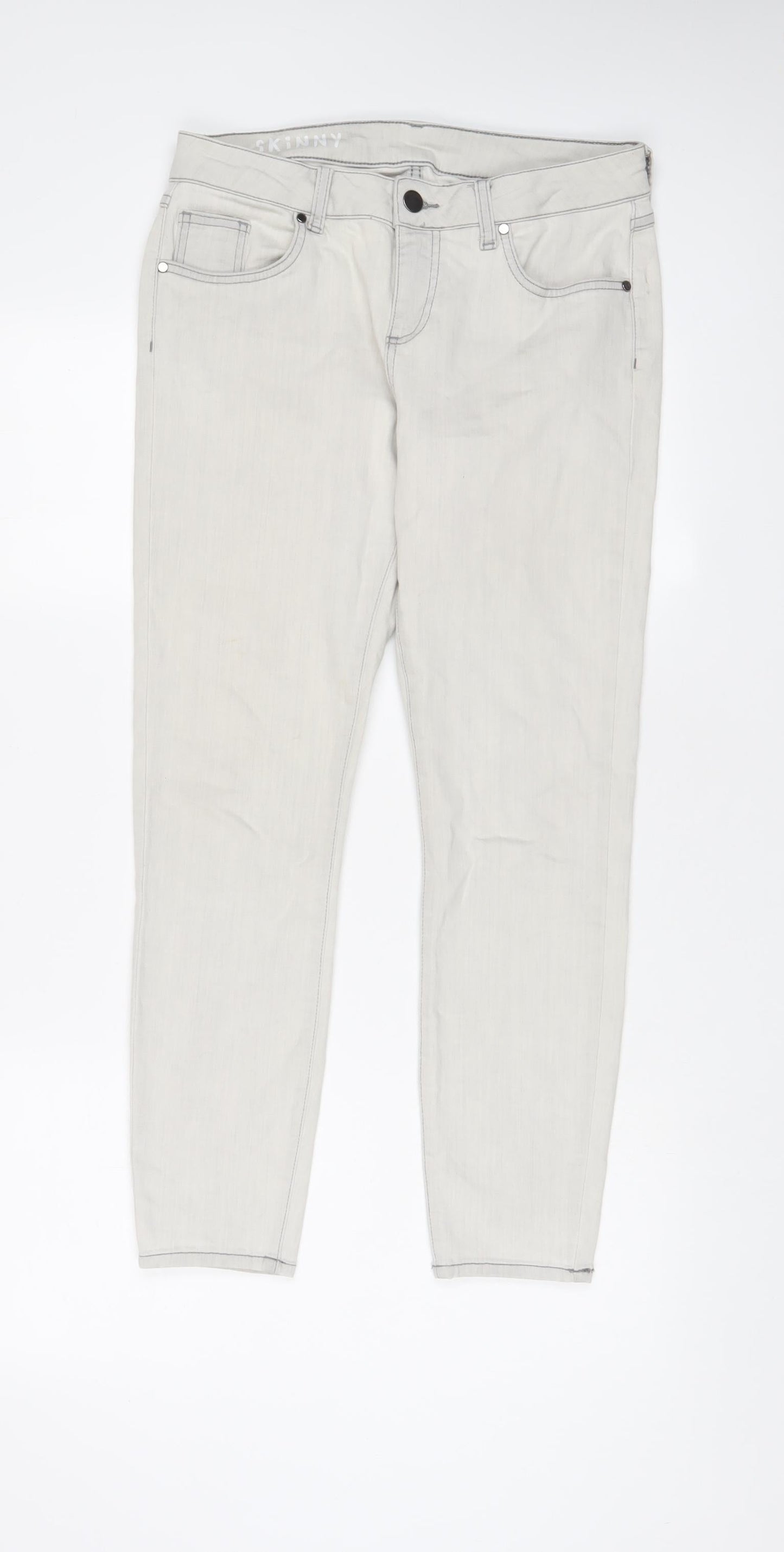 Womens UK Size 14 Marks and Spencer Regular Fit Skinny Grey Jeans