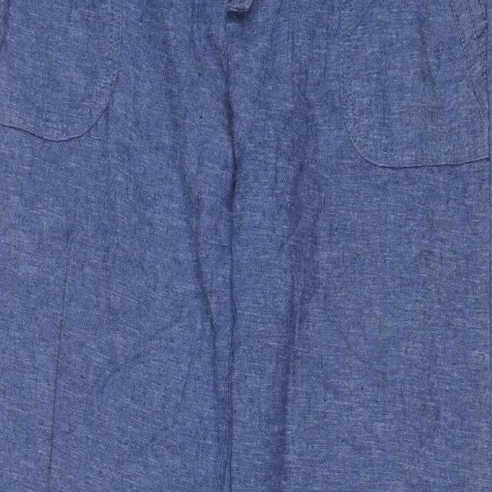 F&F Womens Blue Cotton Straight Jeans Size 10 L31 in Regular Zip - Belted