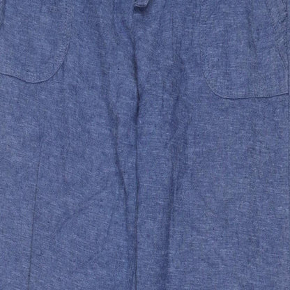 F&F Womens Blue Cotton Straight Jeans Size 10 L31 in Regular Zip - Belted