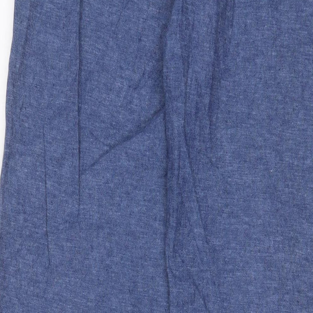 F&F Womens Blue Cotton Straight Jeans Size 10 L31 in Regular Zip - Belted