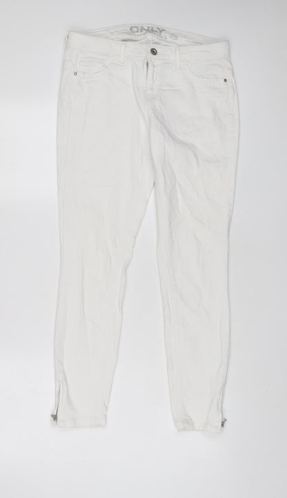 Only Womens White Cotton Skinny Jeans Size 30 in L32 in Regular Zip