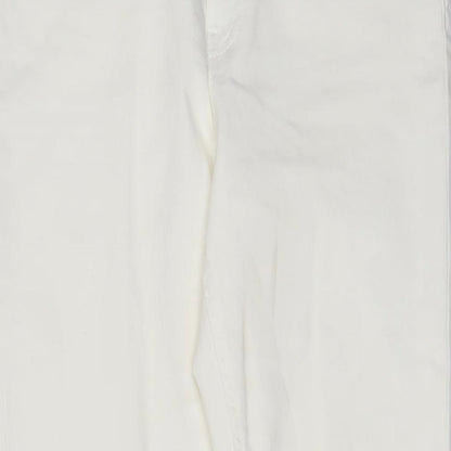 TU Womens White Cotton Skinny Jeans Size 12 L28 in Regular Zip