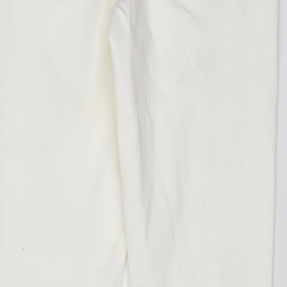 TU Womens White Cotton Skinny Jeans Size 12 L28 in Regular Zip