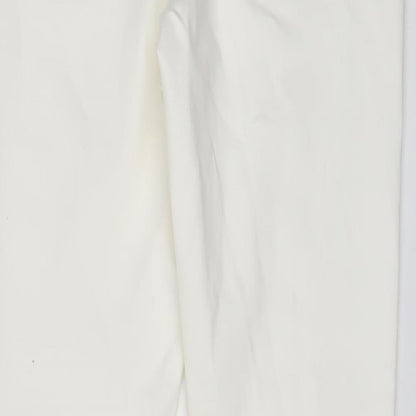 TU Womens White Cotton Skinny Jeans Size 12 L28 in Regular Zip