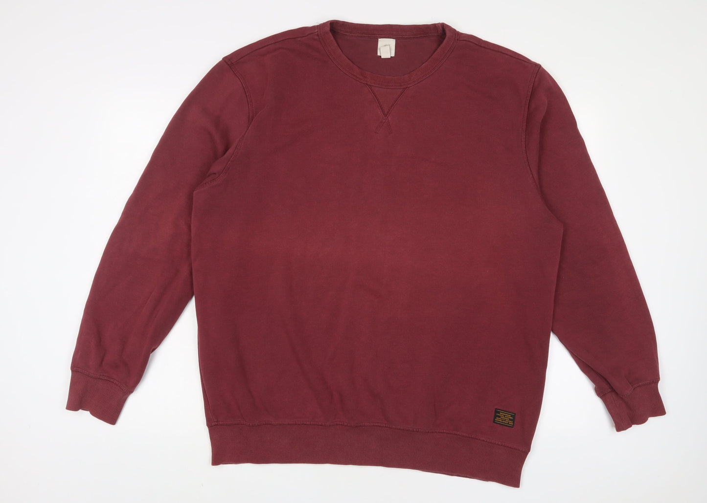 Mens UK Size L H&M Red Pullover Sweatshirt