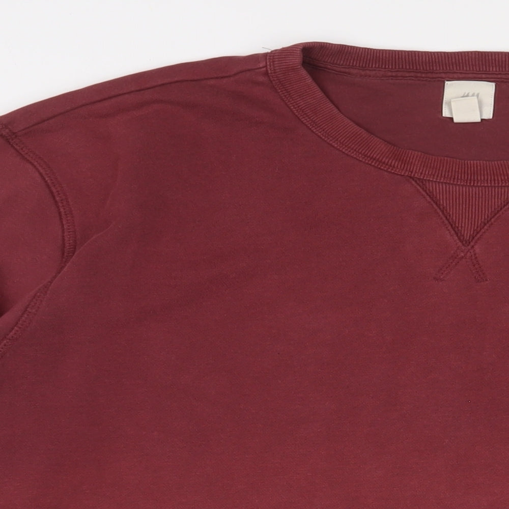 Mens UK Size L H&M Red Pullover Sweatshirt
