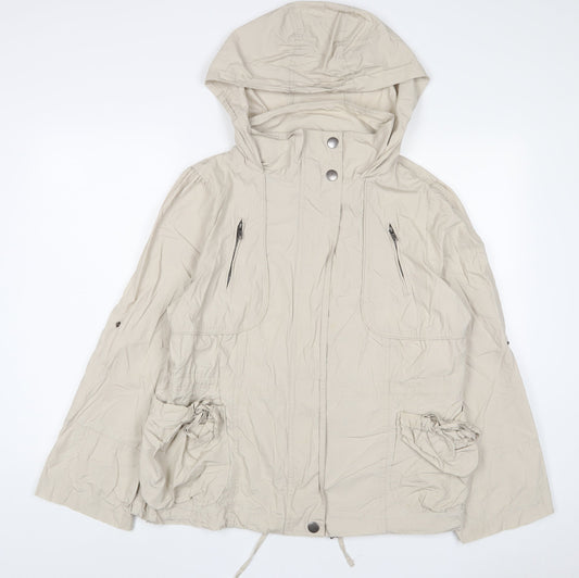 New Look Womens Beige Jacket Size 16 Zip - Zip Pockets