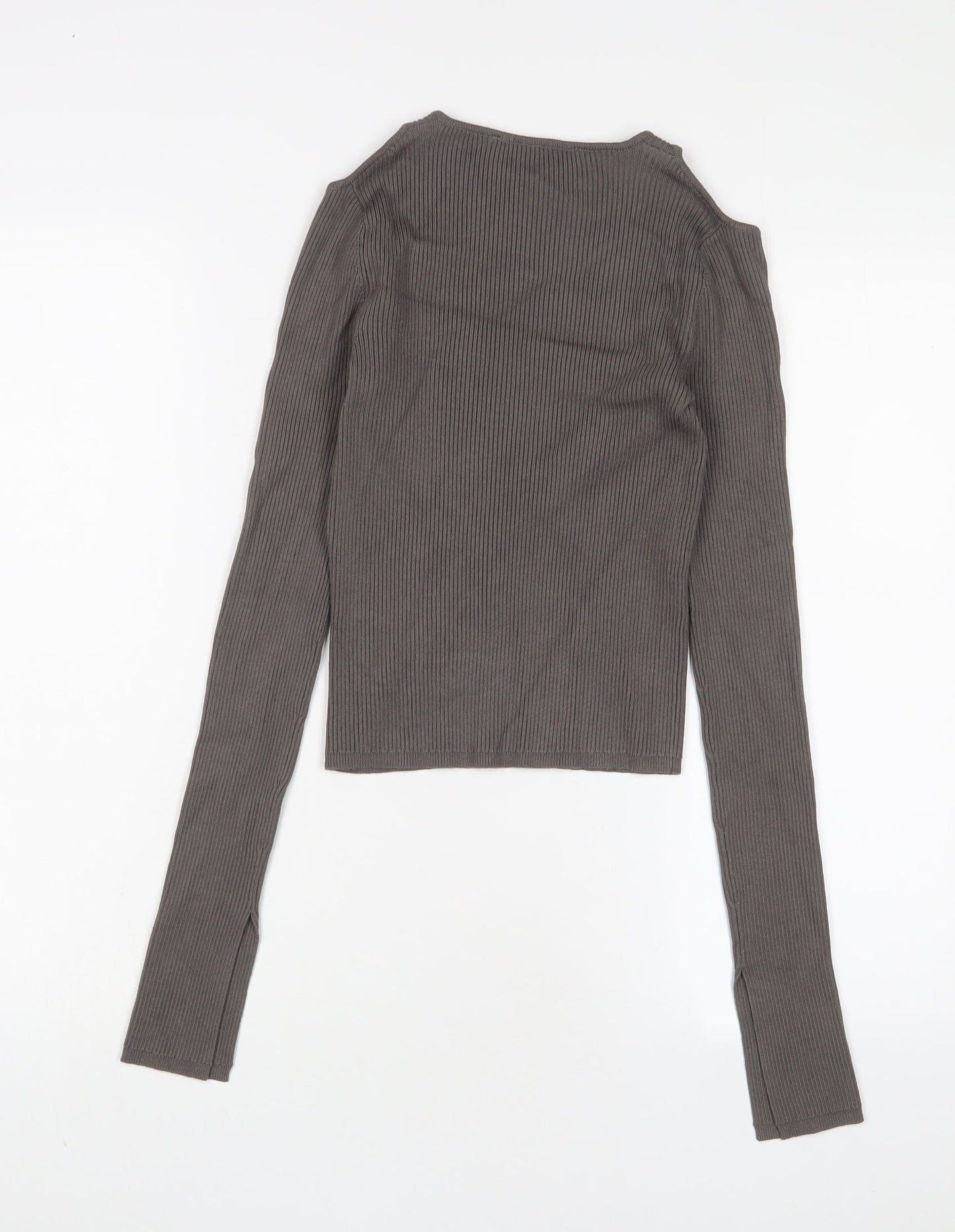 Womens UK Size S Zara Green Cropped T-Shirt