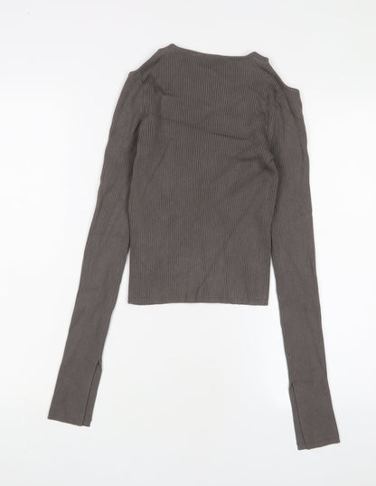 Womens UK Size S Zara Green Cropped T-Shirt