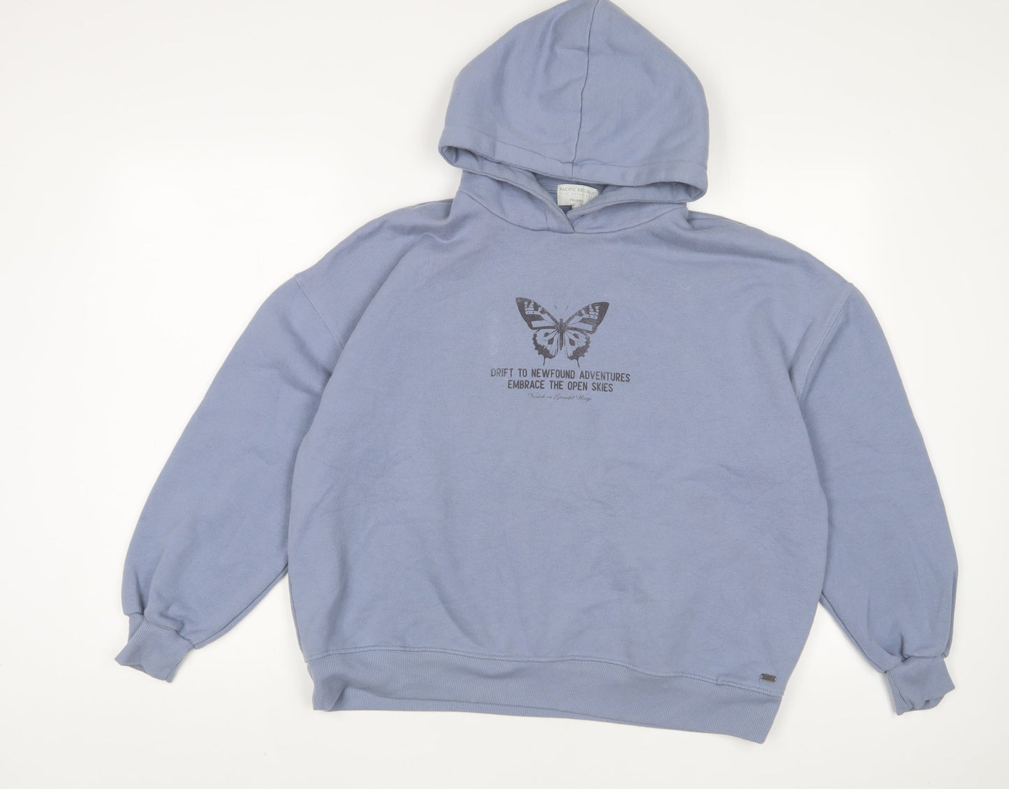 Womens UK Size M Pull&Bear Blue Pullover Hoodie