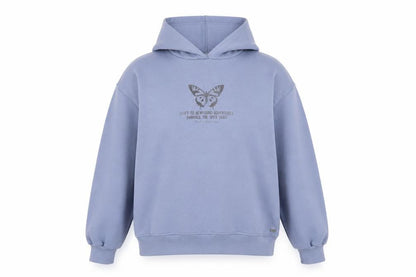 Womens UK Size M Pull&Bear Blue Pullover Hoodie